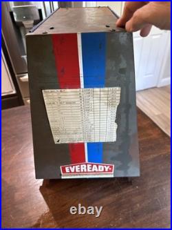 Vintage Metal Eveready Display Case On Rotating Base