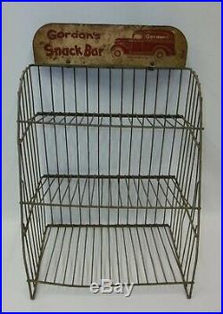 Vintage Metal Gordon's Snack Bar Advertising 3 Tier Store Display Rack