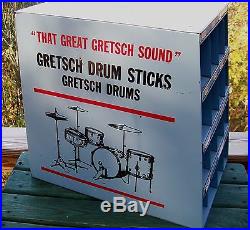 Vintage Metal Gretsch Drumstick Countertop Store Display Rack