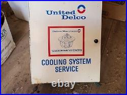 Vintage Metal Parts Cabinet United Delco Cooling System Service Thermostats