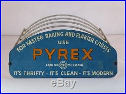 Vintage Metal Pyrex Pie Plate Advertising Store Display for Countertop Rare