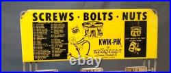 Vintage Metal Sign Advertising Display Rack Standing 4 Shelves, ROCKFORD Screws