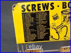Vintage Metal Sign Advertising Display Rack Standing 4 Shelves, ROCKFORD Screws