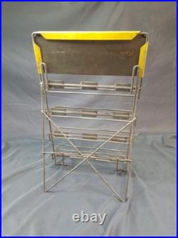 Vintage Metal Sign Advertising Display Rack Standing 4 Shelves, ROCKFORD Screws