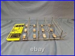 Vintage Metal Sign Advertising Display Rack Standing 4 Shelves, ROCKFORD Screws