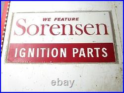 Vintage Metal Sorensen Ignition Parts Service Display Tool Cabinet Advertising