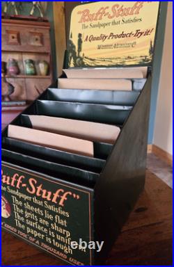 Vintage Metal Store Counter Display Ruff-Stuff Sandpaper Wausau Wisconsin