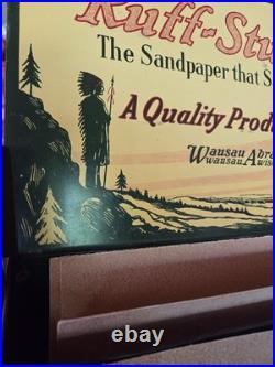 Vintage Metal Store Counter Display Ruff-Stuff Sandpaper Wausau Wisconsin