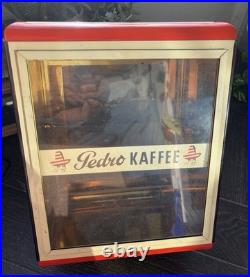 Vintage Mid 1900's Pedro Kaffee German Coffee Shop Counter Display Cabinet