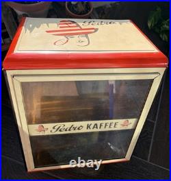 Vintage Mid 1900's Pedro Kaffee German Coffee Shop Counter Display Cabinet