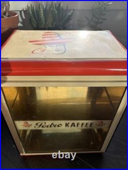 Vintage Mid 1900's Pedro Kaffee German Coffee Shop Counter Display Cabinet