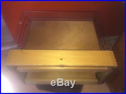 Vintage Mid-Cent Store Mercantile Countertop Display Case wood brass Art Deco