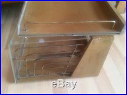 Vintage Mid-Cent Store Mercantile Countertop Display Case wood brass Art Deco
