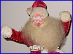 Vintage Mid Century Harold Gale Christmas Store Display Velvet Santa on Snowball