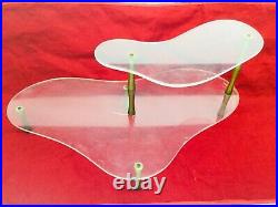 Vintage Mid Century Modern Abstract Lucite & Brass Max Factor Make Up Display