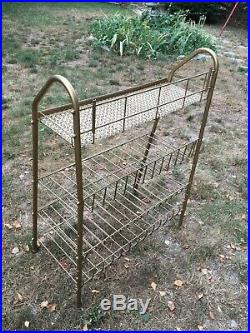 Vintage Mid Century Wire Rack Plant Stand Large Store Display Shelf Shoe Rack