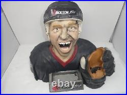 Vintage Molson Ice Store Display Beer Advertising Life Size Hockey Player Statue