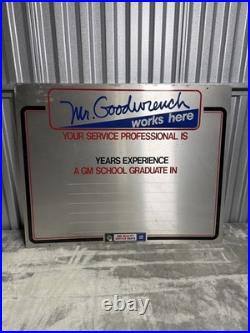 Vintage Mr Good wrench GM Service Parts Professional Sign 70s 80s 30 X 24