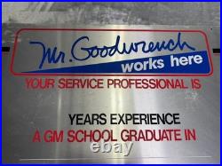 Vintage Mr Good wrench GM Service Parts Professional Sign 70s 80s 30 X 24