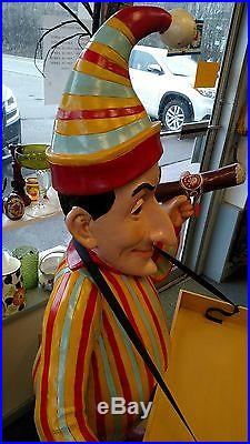 Vintage Mr. Punch Cigar Store Display Mascot Statue Rare Advertising Piece