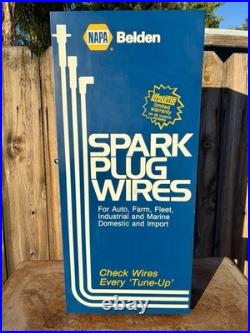 Vintage NAPA Belden Metal Spark Plug Display Cabinet Advertising Part Storage
