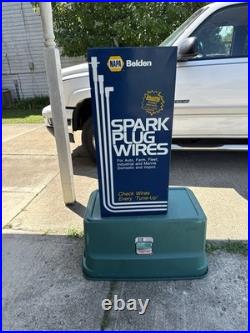 Vintage NAPA Belden Metal Spark Plug Display Cabinet Advertising Part Storage