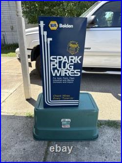Vintage NAPA Belden Metal Spark Plug Display Cabinet Advertising Part Storage