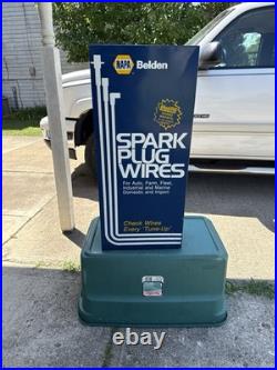 Vintage NAPA Belden Metal Spark Plug Display Cabinet Advertising Part Storage