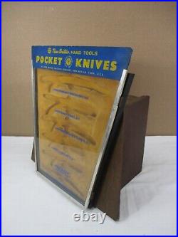 Vintage NEW BRITAIN KNIFE POCKET KNIVES DISPLAY CASE RARE