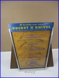 Vintage NEW BRITAIN KNIFE POCKET KNIVES DISPLAY CASE RARE