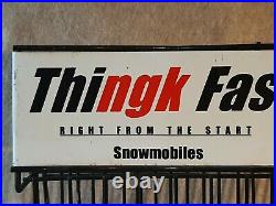Vintage NGK Spark Plugs Hardware Store Display Rack SNOWMOBILE Thingk Fast Sign
