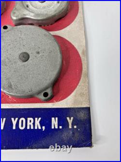 Vintage National Radiator Caps Display Board Automotive Retail Advertisment