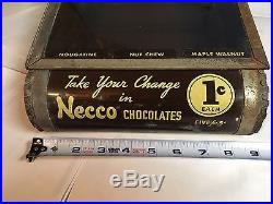 Vintage Necco Chocolates 1 cent Advertising Counter Display