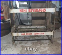 Vintage Nehi Beverages Display Wire Rack ONE QUART SERVERS SIX