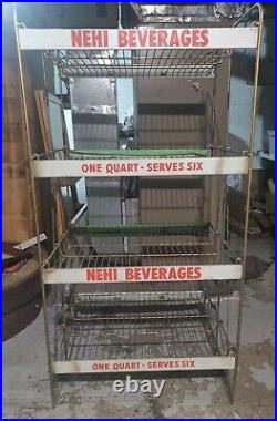 Vintage Nehi Beverages Display Wire Rack ONE QUART SERVERS SIX