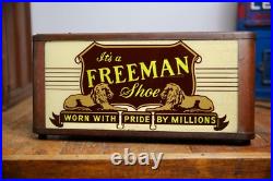 Vintage Neon Sign Freeman Shoe boot Advertising Store Counter Display antique