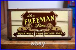 Vintage Neon Sign Freeman Shoe boot Advertising Store Counter Display antique