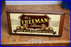 Vintage Neon Sign Freeman Shoe boot Advertising Store Counter Display antique