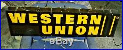 Vintage Neon Western Union Sign With Lighted Sign On The Back