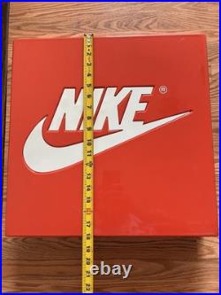 Vintage Nike Orange Sign Store Display 18 X 18 Swoosh Logo OG Please Read