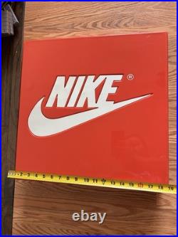 Vintage Nike Orange Sign Store Display 18 X 18 Swoosh Logo OG Please Read