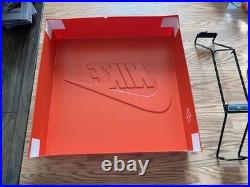 Vintage Nike Orange Sign Store Display 18 X 18 Swoosh Logo OG Please Read