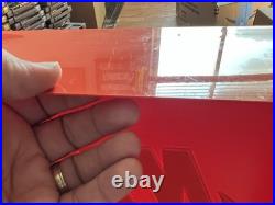 Vintage Nike Orange Sign Store Display 18 X 18 Swoosh Logo OG Please Read