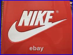 Vintage Nike Orange Sign Store Display 18 X 18 Swoosh Logo OG Please Read