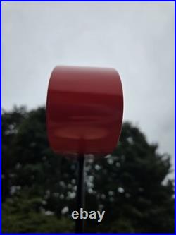 Vintage Nike Red Swoosh Advertising Store Display Stand with Natural Wood Base