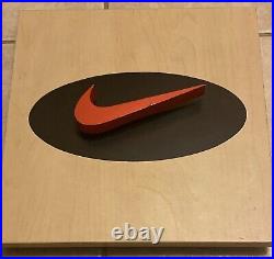 Vintage Nike Store Promo Display Sign Wood 10.5 X 10.5 Swoosh Check