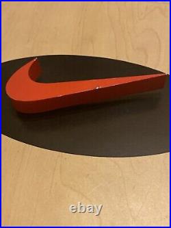 Vintage Nike Store Promo Display Sign Wood 10.5 X 10.5 Swoosh Check