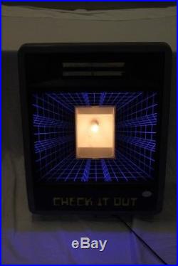 Vintage Nintendo Check It Out Lighted Black Light Store Display Sign Very Rare