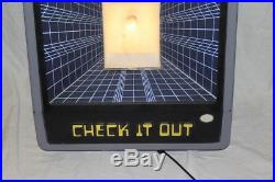 Vintage Nintendo Check It Out Lighted Black Light Store Display Sign Very Rare