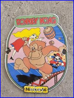 Vintage Nintendo Donkey Kong Barrage Porcelain Dealership Sign 10x8